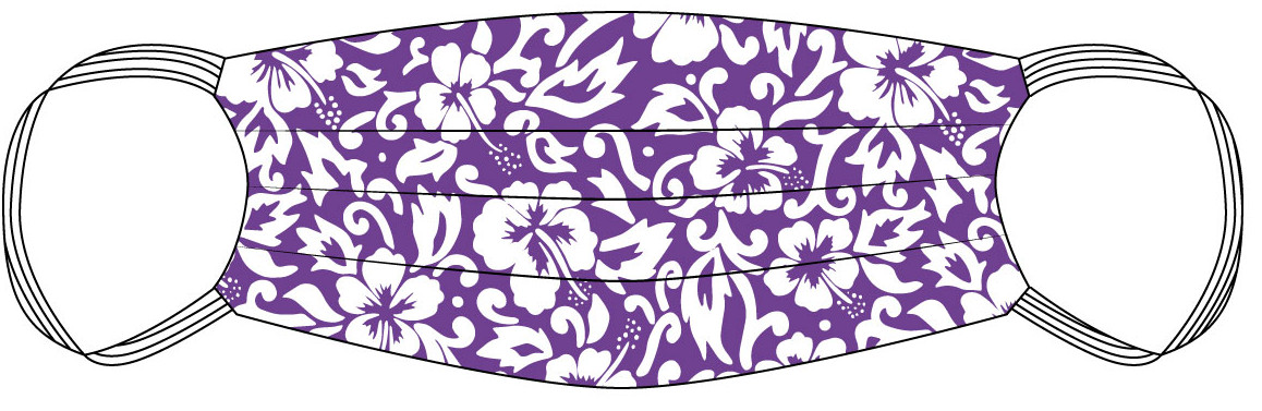 Lavender Hibiscus Aloha Safety Mask 100% Cotton Made in USA